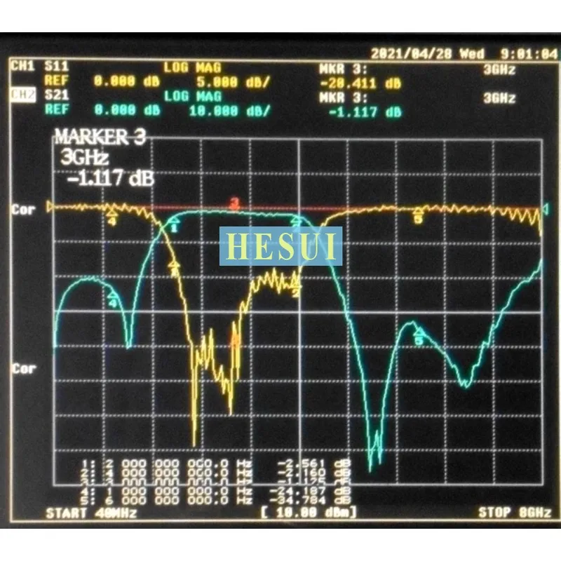 BPF Filter RF 2000MHz -4000MHz Module  LC discrete element UWB bandpass filter, small size, SMA interface Module Board