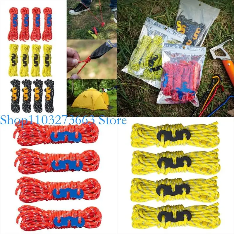 

R6FE Reflective Tent Guy Rope, 3mm Tent Guy Line Tent Camping Rope Guide Rope for Outdoor Camping Hiking Awning Tarp Tents