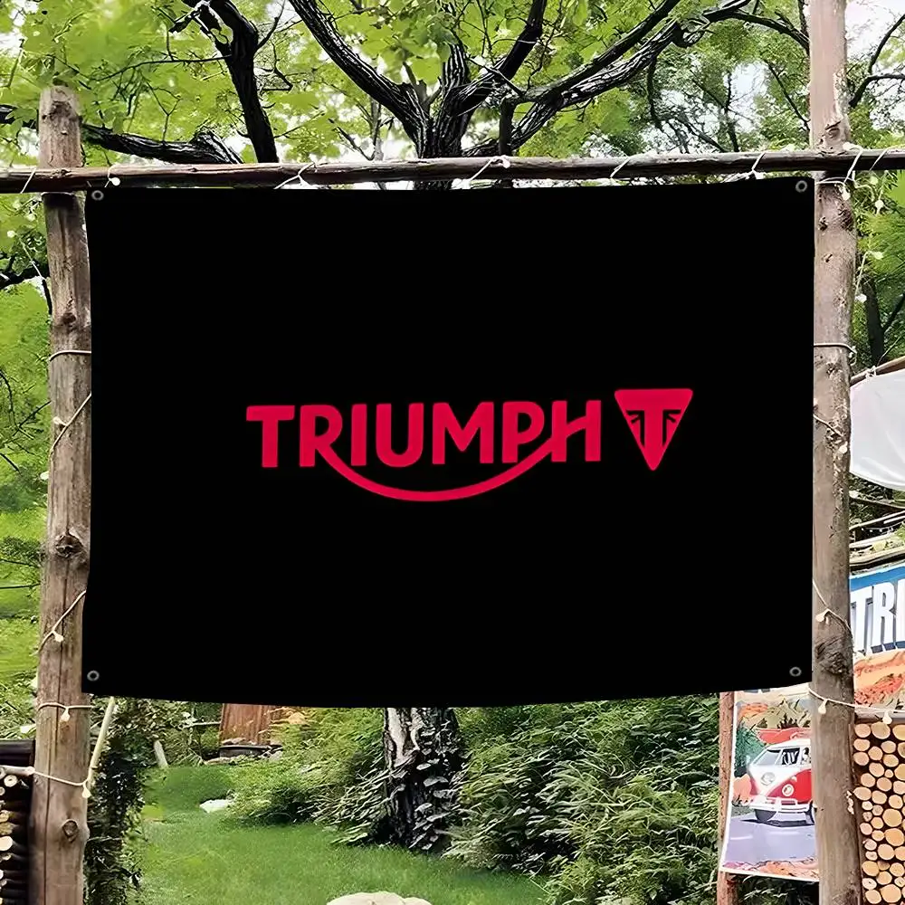 T-Triumphs Logo Retro Flags Multiple Choice Living Studio Booth Interior Decoration Banner