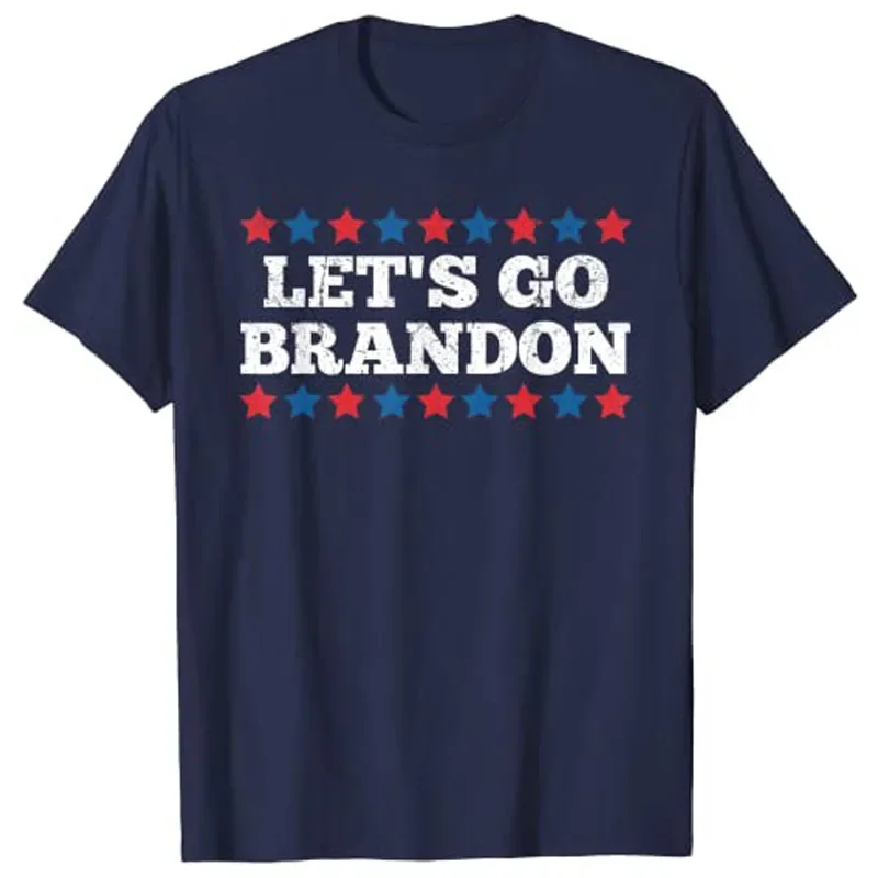 Let’S Go Brandon Conservative US Flag Gift T-Shirt Men Clothing Pro Trump Graphic Tee Tops Anti Joe Biden Political Joke Apparel