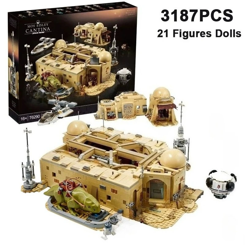 

3187PCS Mos Eisley Cantina Building Blocks With 21 Figures Architecture Assemble Bricks Toy Gift For Children Adult