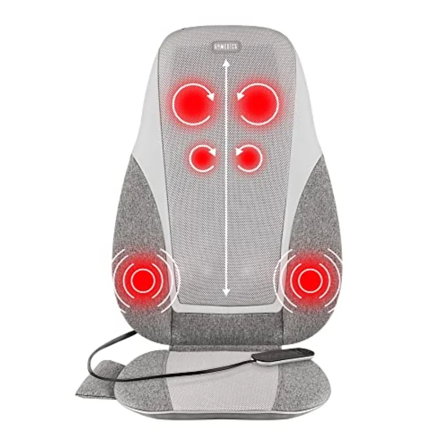 

Shiatsu + Kneading and Vibration Massage Cushion with Heat Deep Kneading Handheld Remote Lumbar Vibration Waves 3 Massage Zones