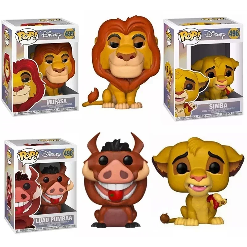 FUNKO POP  LION KING MUFASA #495 SIMBA #496 Animation LUAU PUMBAA #498 Figure Model Toys for Children Gift