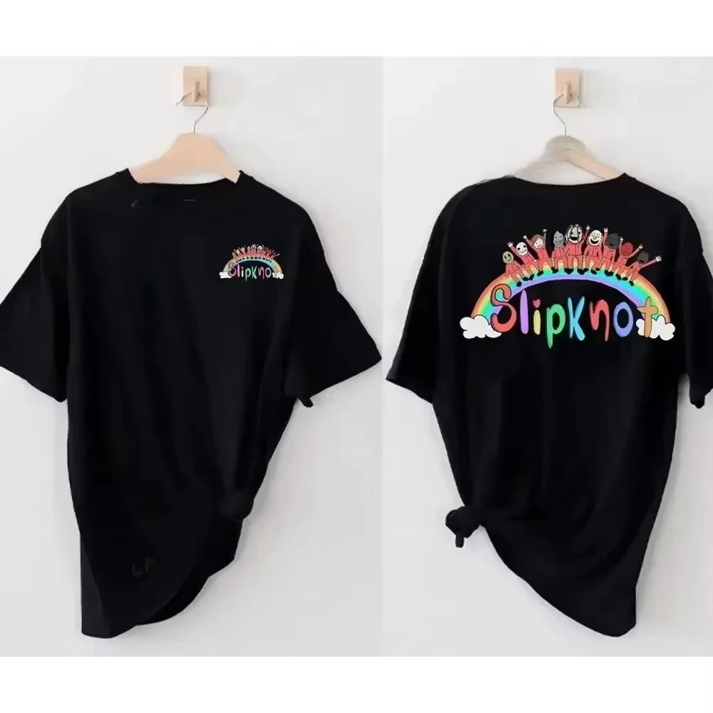 

2025 New Vintage Slipknots Prepare for Hell Tour Black T-shirt Heavy Metal Rock Band Men Women's Hip Hop Aesthetic Tshirts