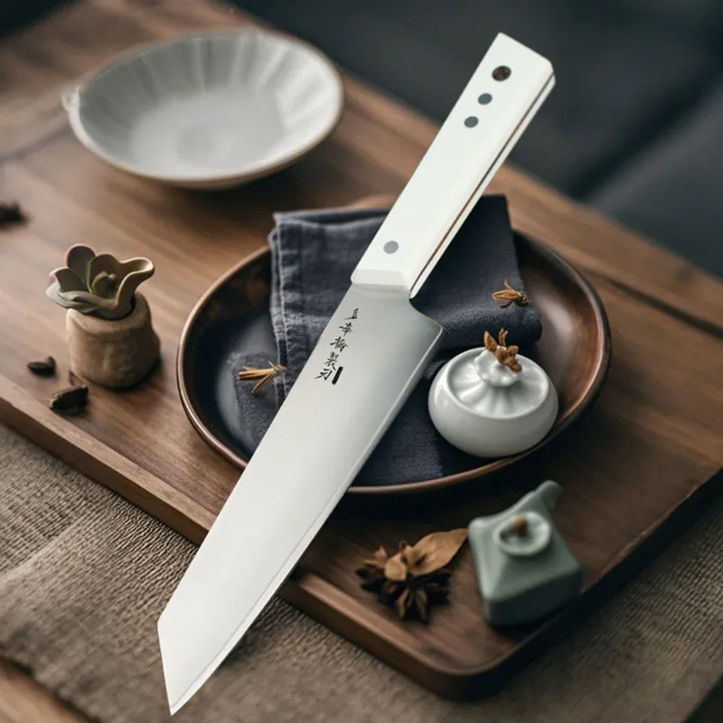 7 Inch Kiritsuke Knife SLD Steel Sanmai-gawari Blade Chef Cleaver Meat Slicing Vegetables Japanese Kitchen Knife G10 Handle