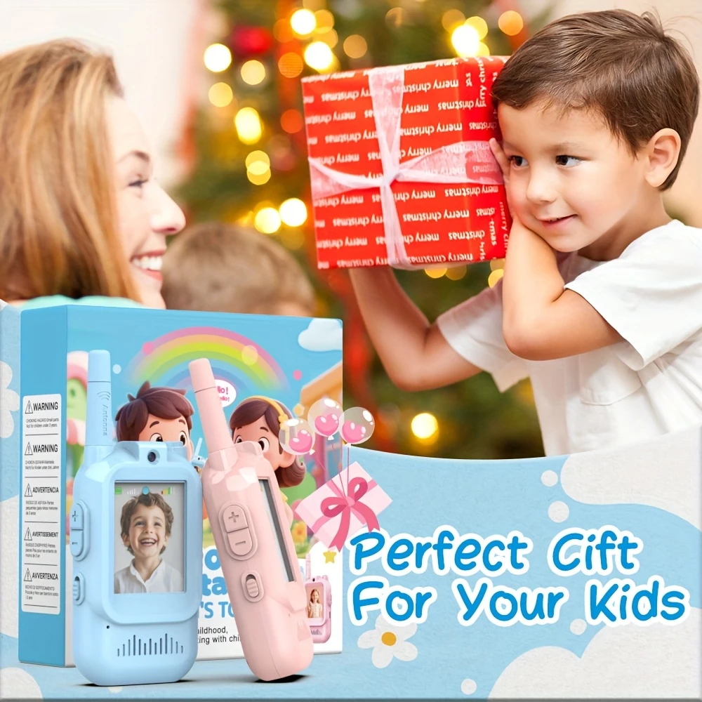 2 قطعة جهاز اتصال لاسلكي للأطفال طويل المدى لا توجد اتصال إنترنت مع كاميرا التخييم السفر للأطفال في الهواء الطلق هدية الكريسماس