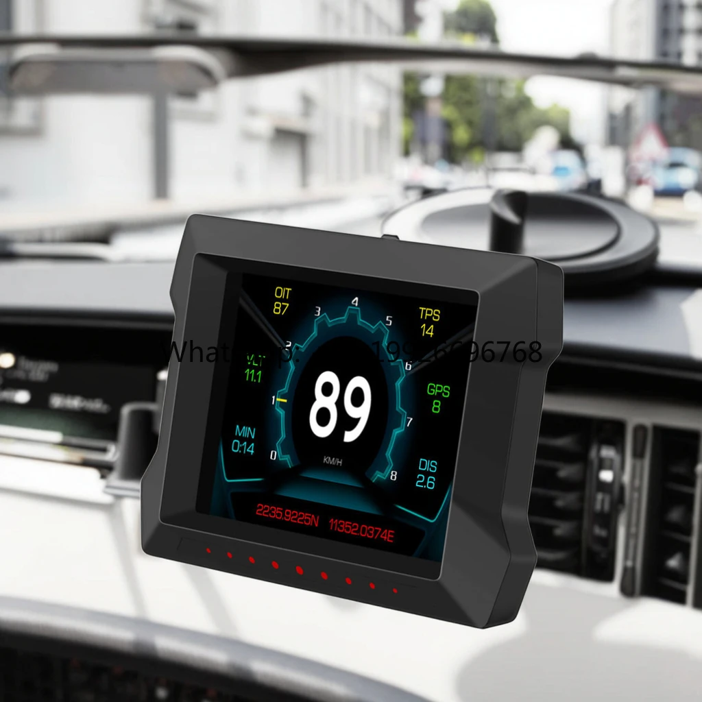 

P22 2+GPS+Измеритель угла наклона, автомобильный HUD-дисплей, умный прибор, новейший проекционный дисплей, цифровой одометр, сигнализация безопасности, температура воды и масла, частота вращения, скорость