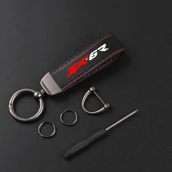 Motorcycle Carbon Fiber Leather Keychain Horseshoe Buckle Jewelry Buckle For Kawasaki ZX6R 636 ZX636 ZX-6R