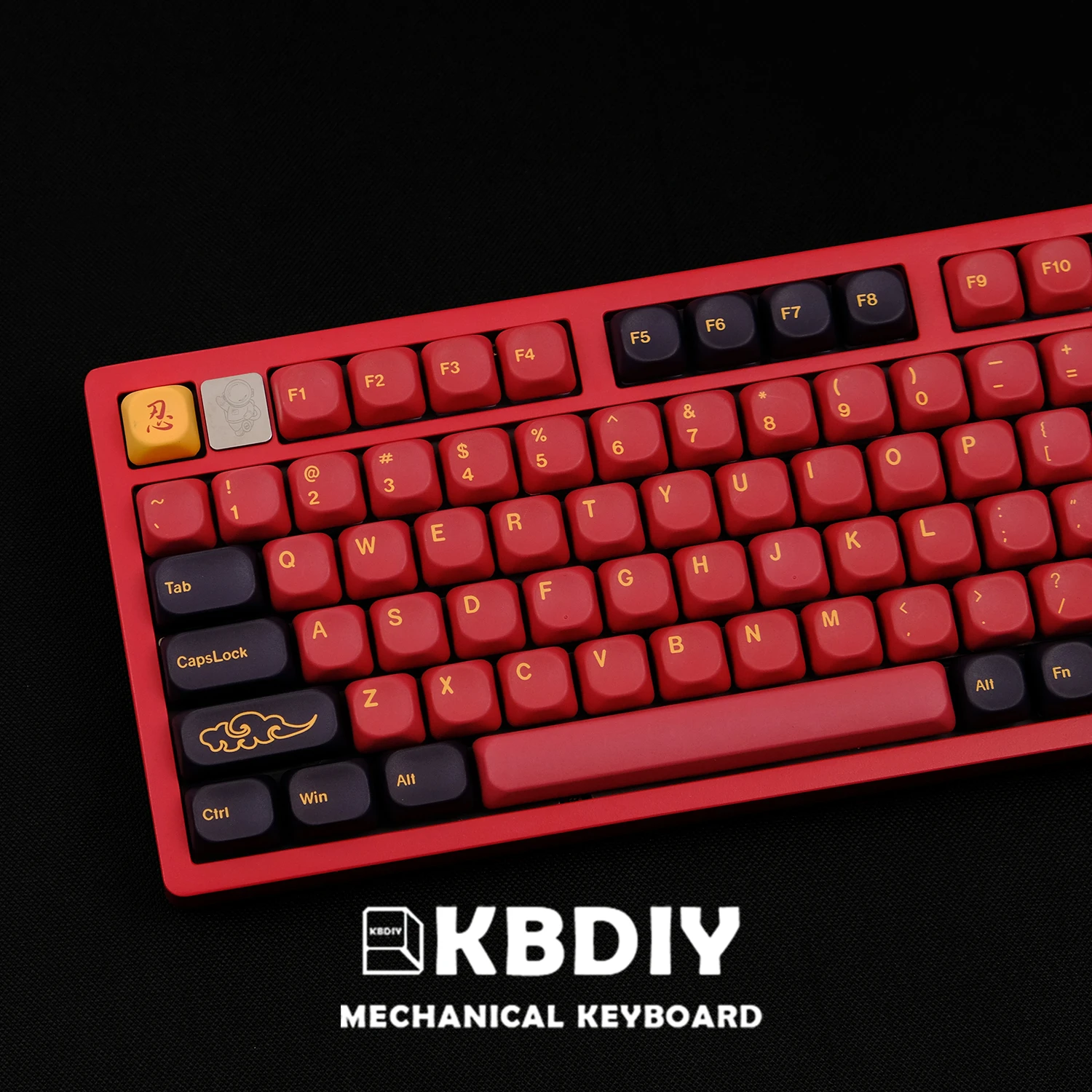 KBDiy 130 Keys/Set GMK Keycap PBT KOA Profile GMK Red Samurai Keycaps for Mechanical Keyboards Custom for GMK67 GMK75 K500 980