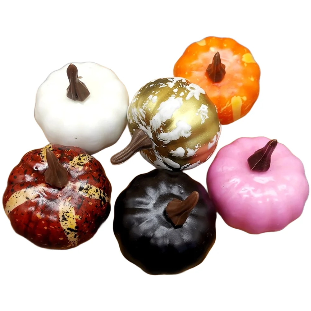 DIY Foam Pumpkin Set 5pcs or 6pcs Artificial Craft Decor for Halloween For Thanksgiving Autumn Wreath Table Centerpiece