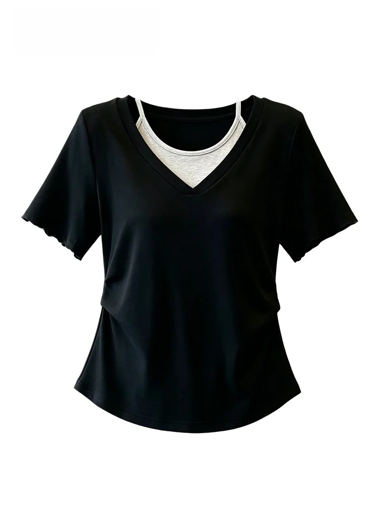 Casual Style Short Sleeve T-Shirt Women's plus Size Fashionable Slimming Top Cotton Material Summer New Arrival Trendy Clothes