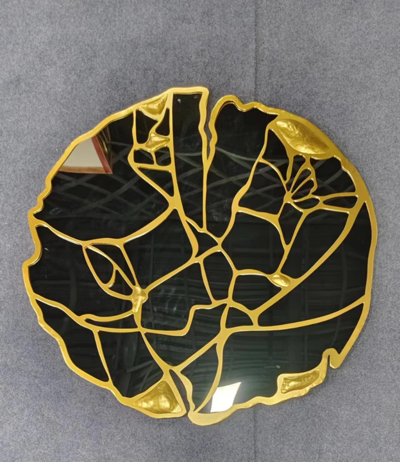 %*c 90CM Large Golden Luxury Wall Arts Mirror Creative Background Hanging Home Decoration Mirror for Sale Fast ~