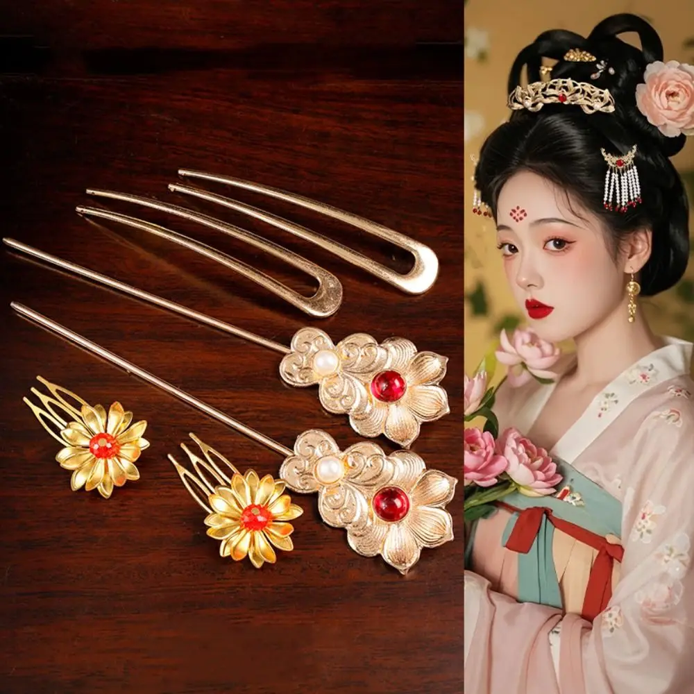 

1 комплект, древняя палочка для волос в китайском стиле в стиле ретро, классическая заколка для волос династии Тан, элегантная кисточка, аксессуары для волос ханьфу, ювелирные изделия