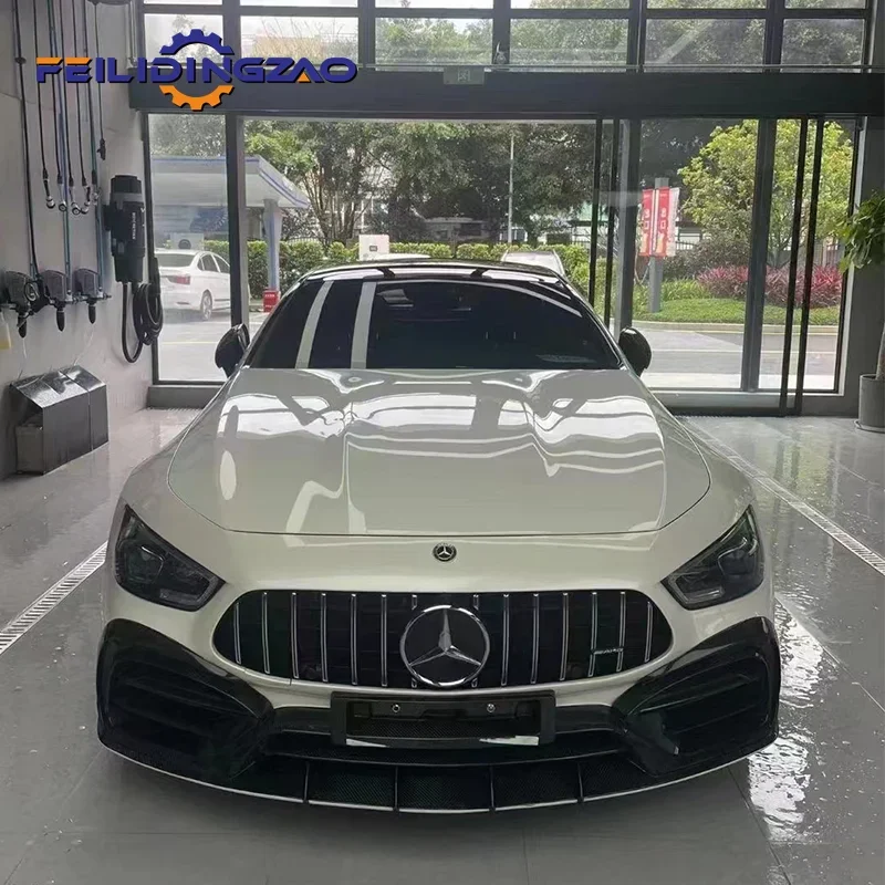 FLDZ Front Rear Bumper fender Grilles Body Kit For Mercedes Benz AMG GT4 Forged Carbon Fiber Body Kits