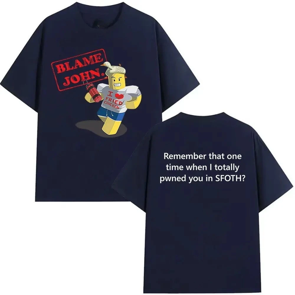Shedletsky Blame John Forsaken Weißes Freizeit-T-Shirt für Herren und Damen, Luxusmarken-Oberteil – Detail 6