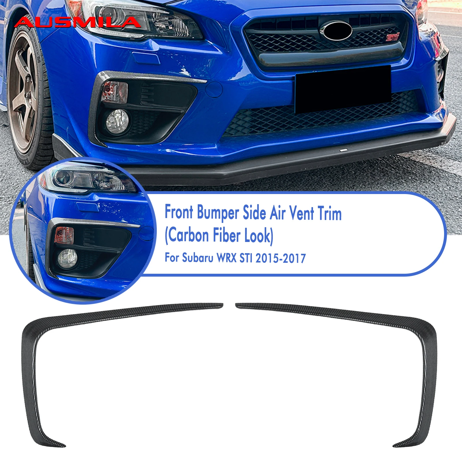 

2 шт., передняя боковая вентиляционная отвертка автомобиля, ветрозащита, накладка Canard для Subaru WRX STI 2015 2016 2017