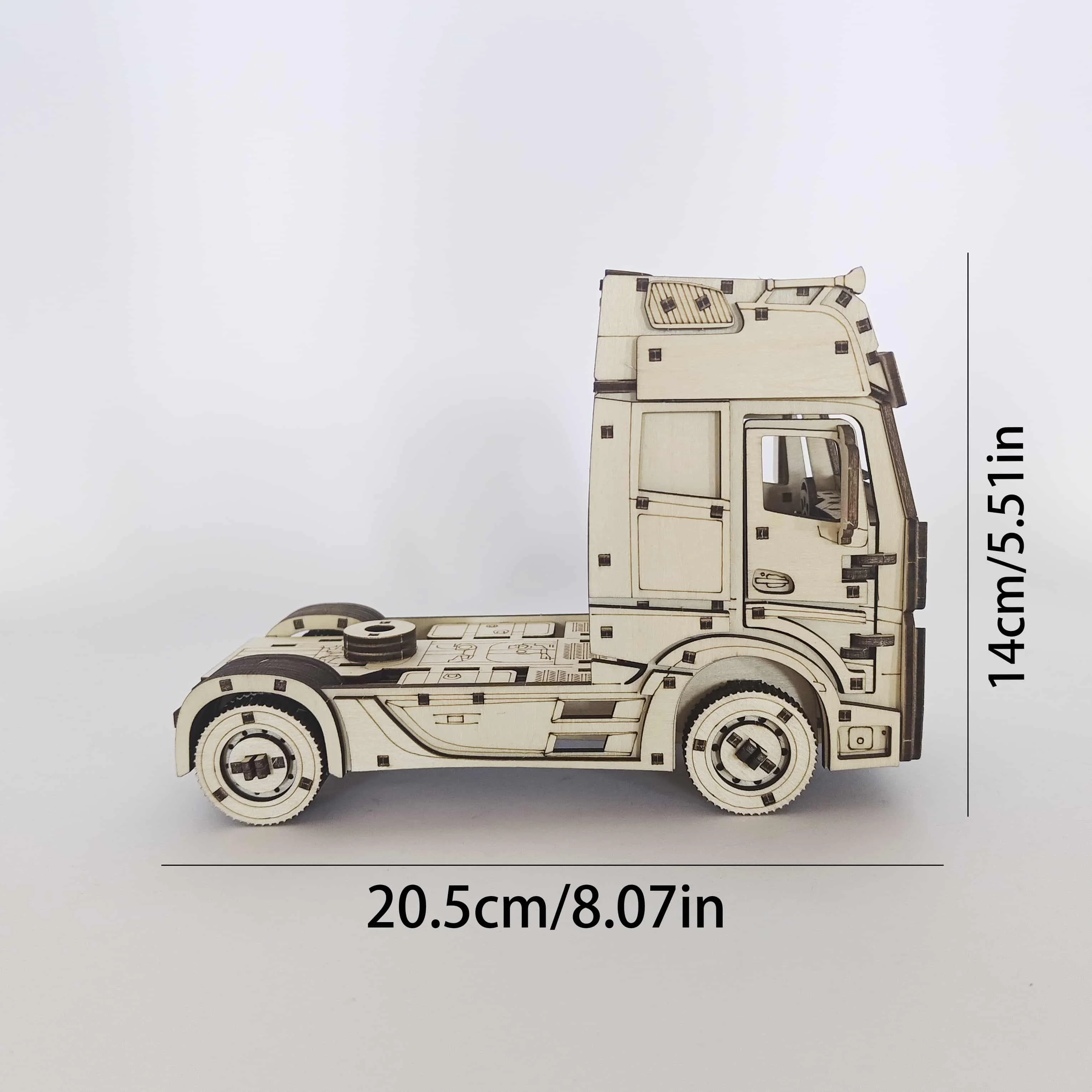European Truck DIY 3D Wooden Puzzle, Toy Model Construction Kit, Educational Toy Car Series, Creative Gift