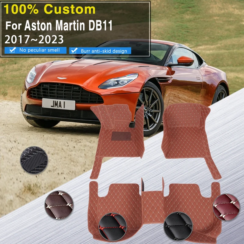 

Кожаные автомобильные коврики для Aston Martin DB11 AM5 2017 ~ 2023, коврики с защитой от грязи, напольные коврики, автомобильные аксессуары для интерьера