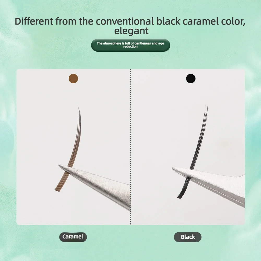 5mm Carame Lower Lashes Camellia 0.07 Multi-strand Camellia Japanese-style Eyelashes for Ultra-soft and Non-scattering