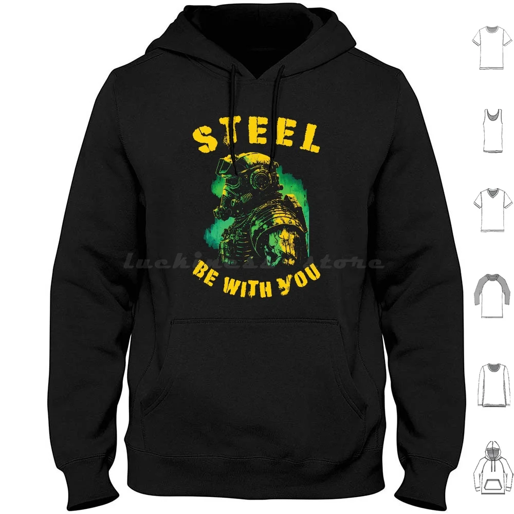 Steel Be With You Power Armor ( Bos ) Hoodies Long Sleeve Bos Brotherhood Of Steel Power Armor Ncr California