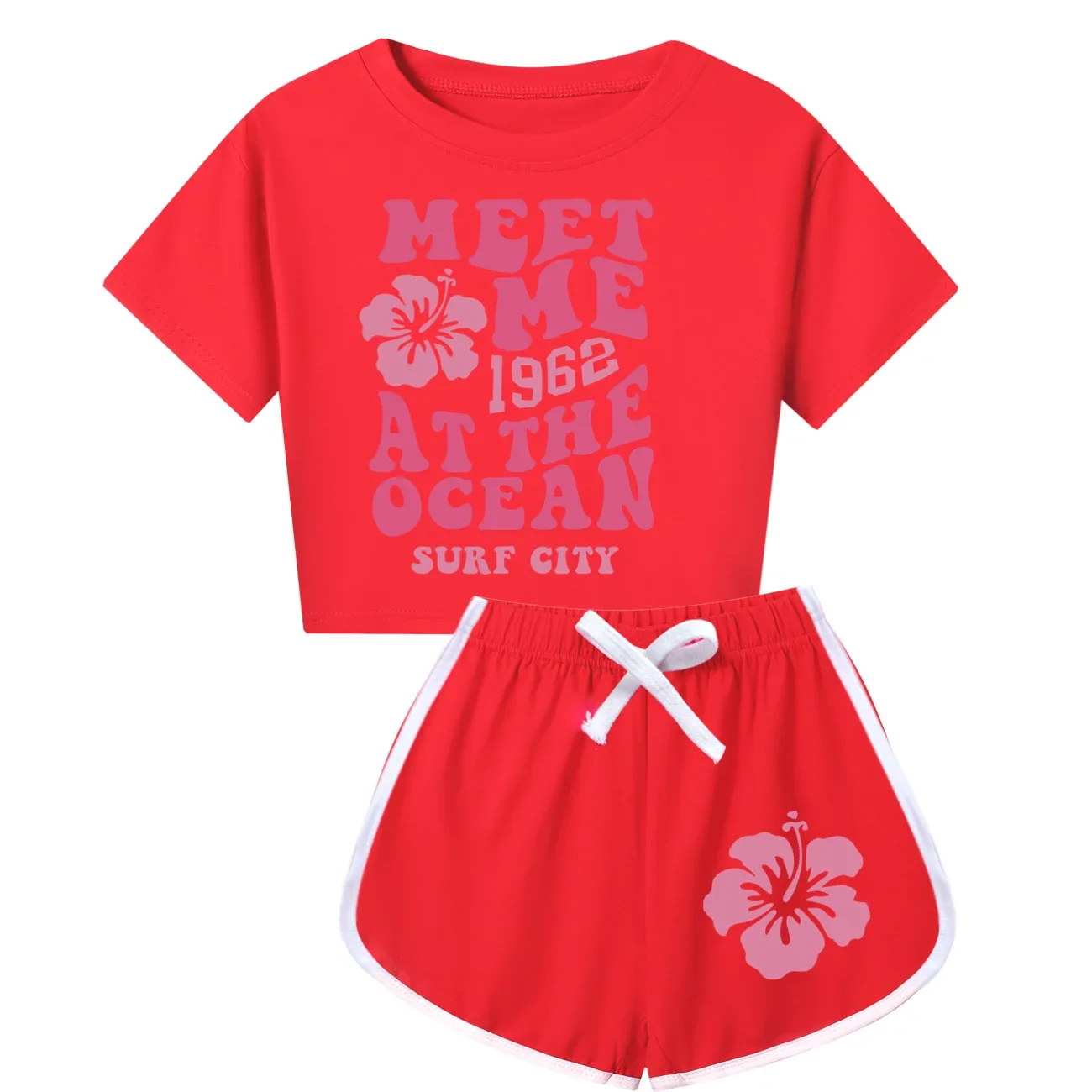 meet me  Clothes Set Baby Girls Short Sleeves T-shirt + Shorts 2PCS Set Boys Summer Sportsuits Children School Outfits 2-16Y3770