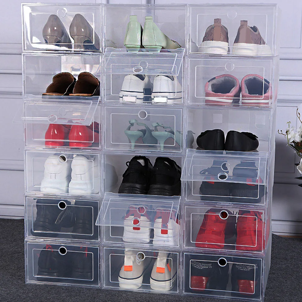 

6 Pcs Transparent Shoe Box Storage Case Shoes Organizer Men and Women