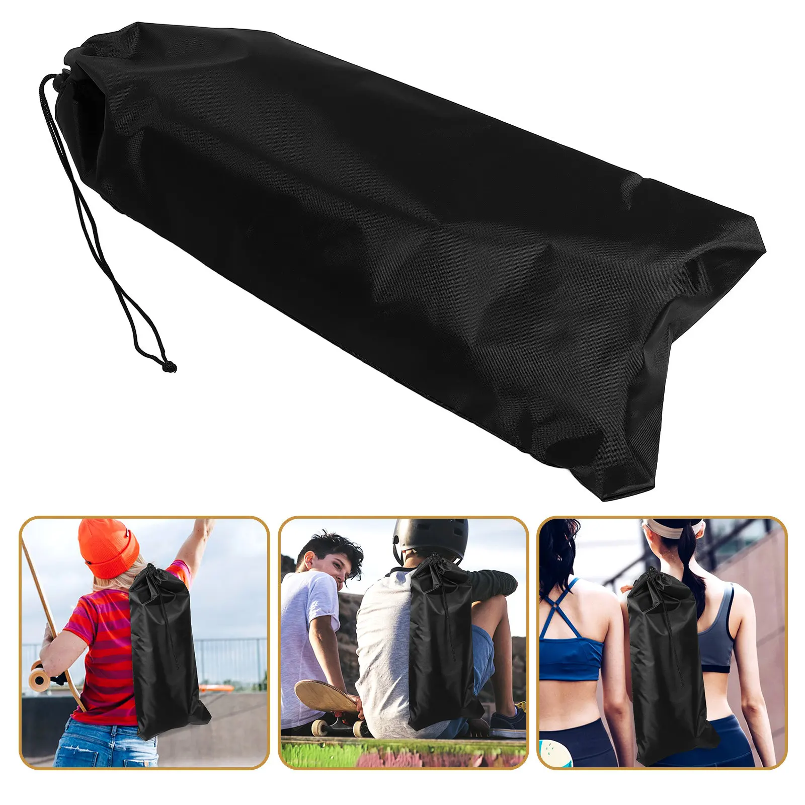 

Удобная сумка для скейтборда из гладкой ткани с эргономичным плечевым ремнем для ежедневных поездок, защита для скейтборда, сумка-слинг для переноски