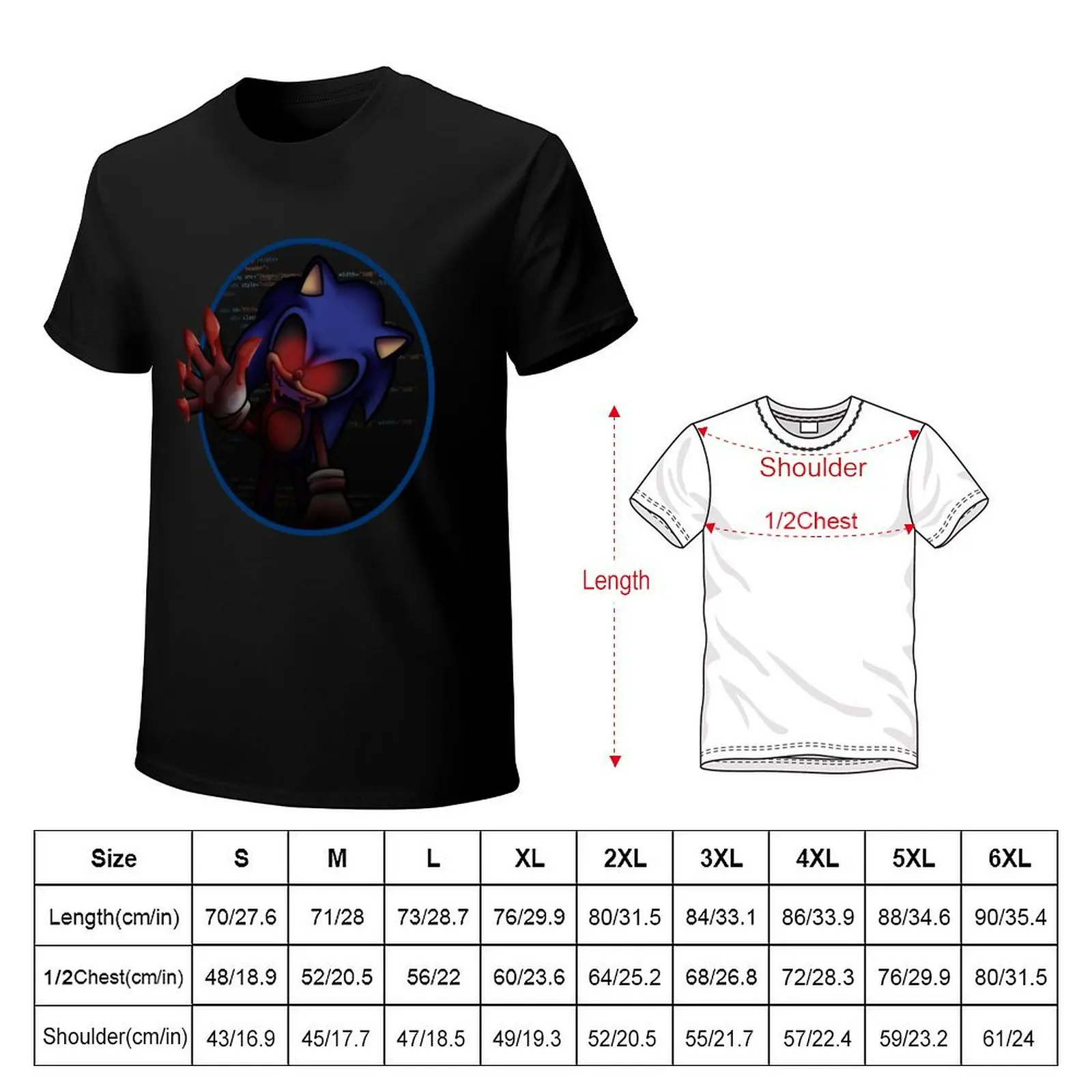 Sonic.EXE T-Shirt plus sizes heavyweights korean fashion cotton t shirt men