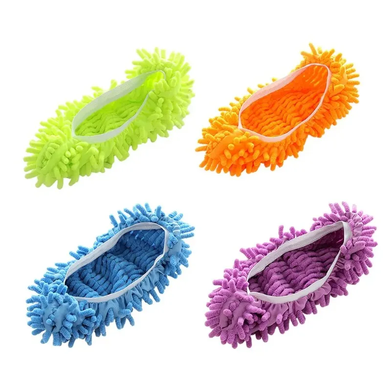 Multi-Function Home Dust Cleaner Mop Rag Slippers Shoes Cover Soft Removable Washable Floor Clean Slippers For Woman Men