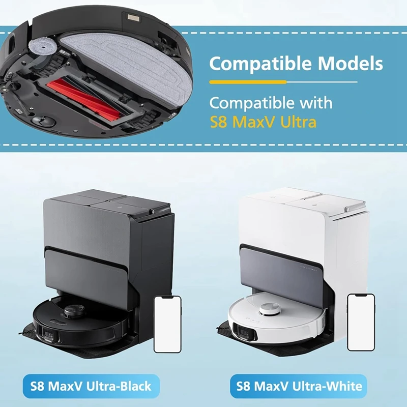 A17F-Mop Pads For S8 Maxv Ultra And S8 Max Ultra Robot Vacuum Cleaner Mop Cloth Rag Replacement Accessories