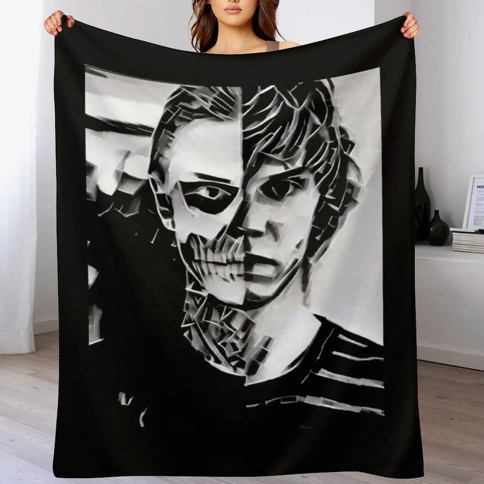 

Tate Langdon Skull Designer Throw Blanket Warm Napping Blanket for Office Couch Bed