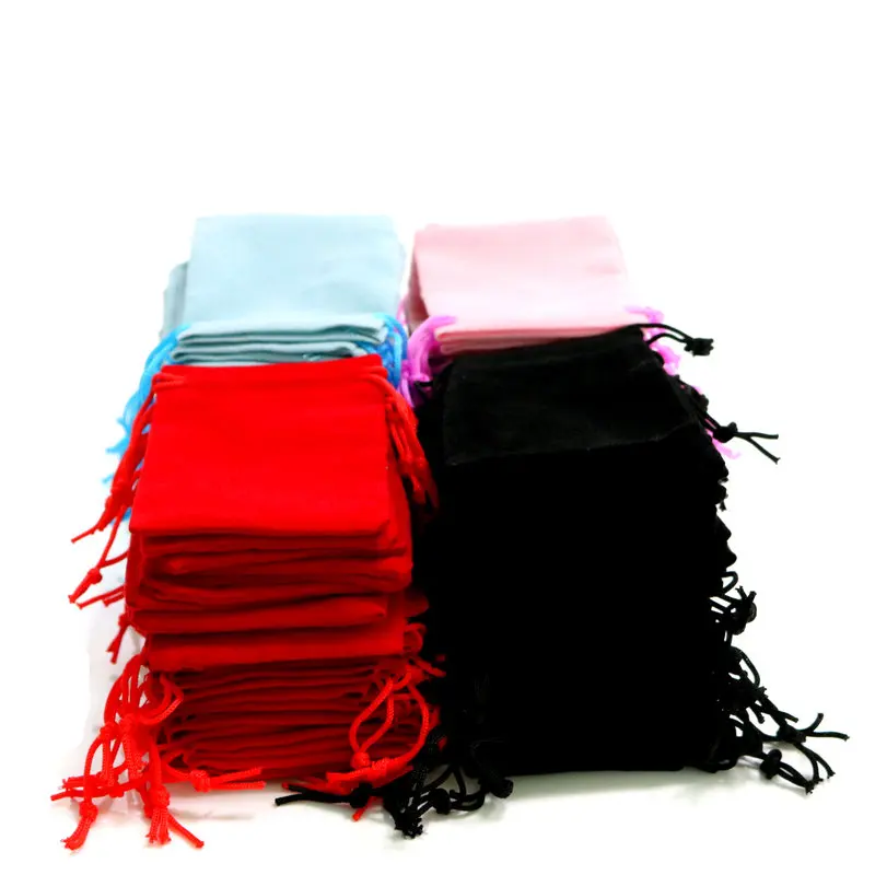 

Free Shipping Wholesale 100pcs Mix Color 5x7cm Velvet jewelry Bag/organza Rings Watch Jewelry Bags