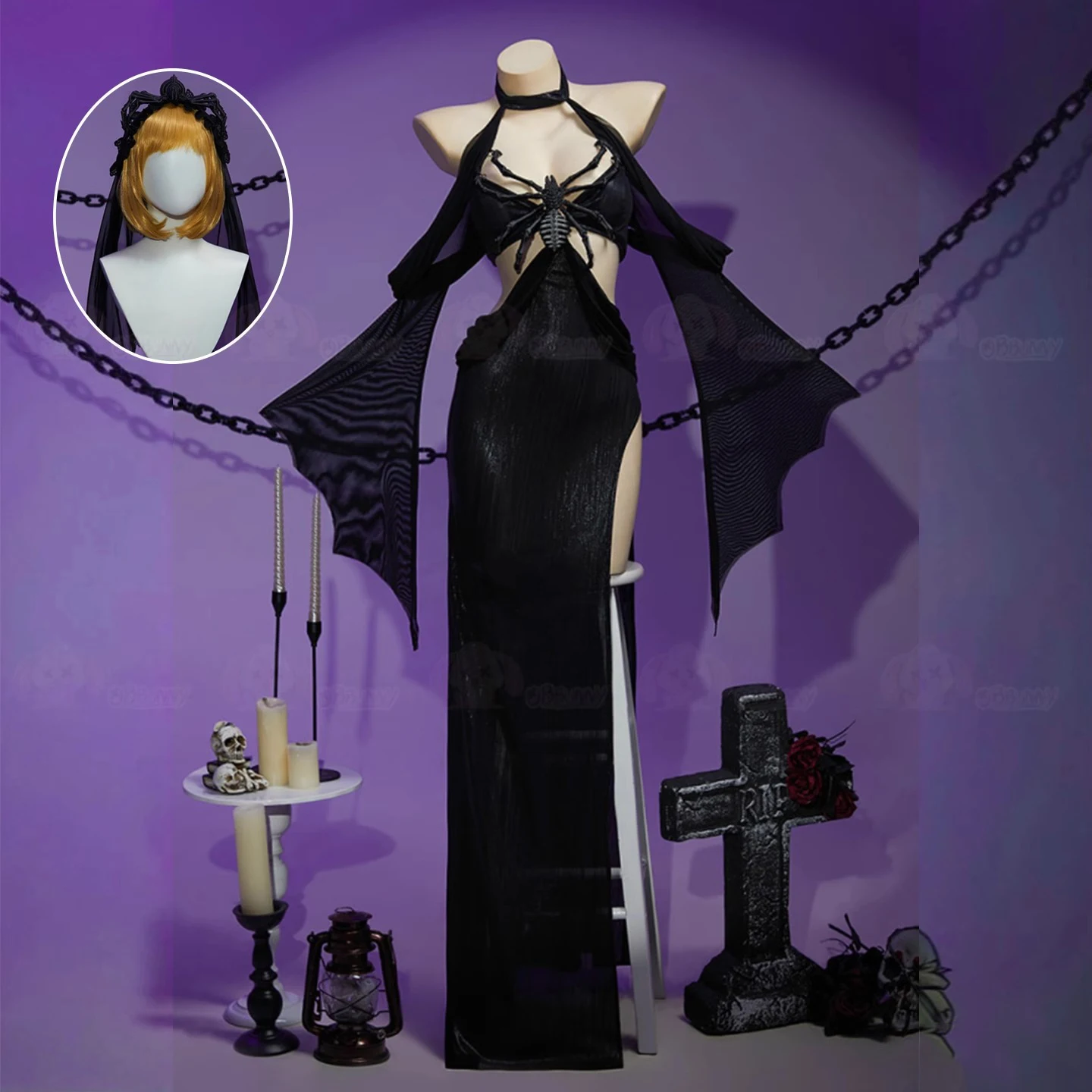 

Women Black Sexy Spider Bride Dress Dark Gothic Witch Dress Halloween Carnivl Performese Clothes New Ghost Bride Cosplay Costume