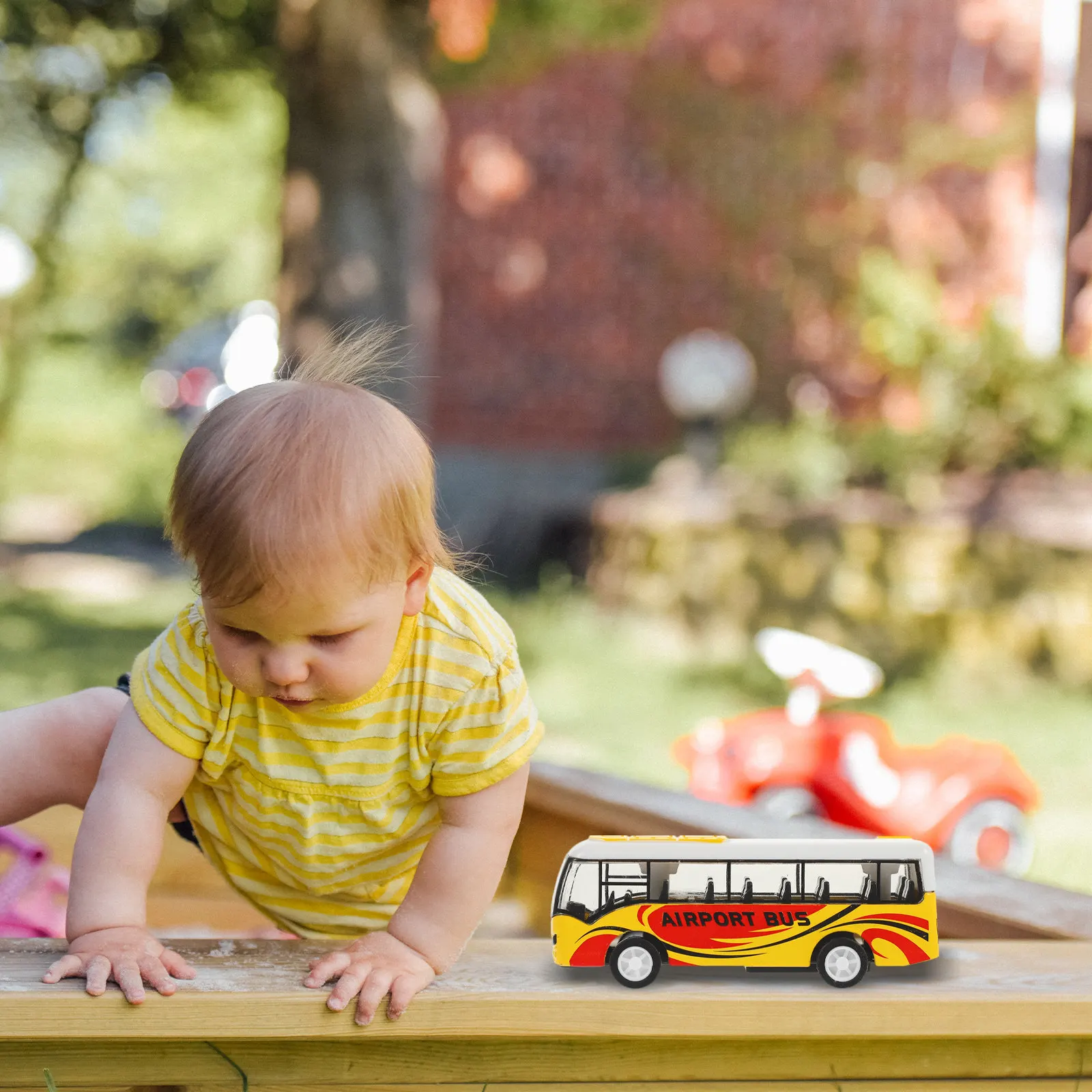 

Inertia Bus Lifelike Learning Simulation for Kids Realistic Pull Back Movable Educational Bus Car Pull Back Car