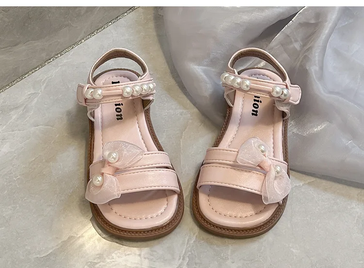 Mädchen Strandschuhe mit Offener Spitze Süße Spitzenschleifen Kinder-Sandalen Koreanischer Stil Vielseitig 2026 Sommer Neue Kinder-Freizeitschuhe Rutschfest – Detail 10