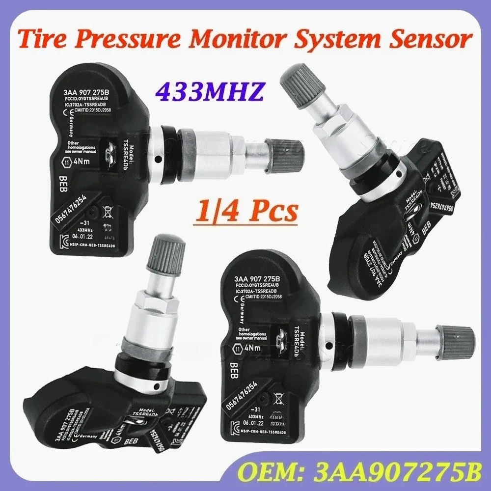 1 o 4 piezas para Volkswagen CC Tiguan 3AA 2012 2013 2014 2015 2016 907275 B Sensor  sistema  control  presión  neumáticos TPMS