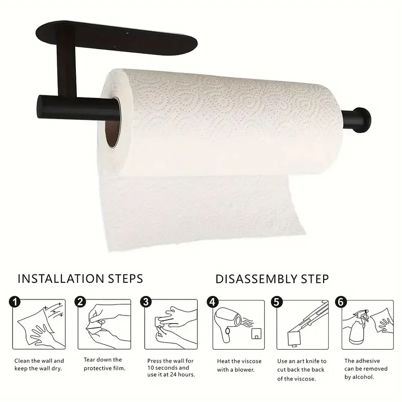 Modern Under Cabinet Organizer, 13.18 Inch Paper Towel Holder, Stainless Steel with Matte Finish, Easy to Clean & Maintain