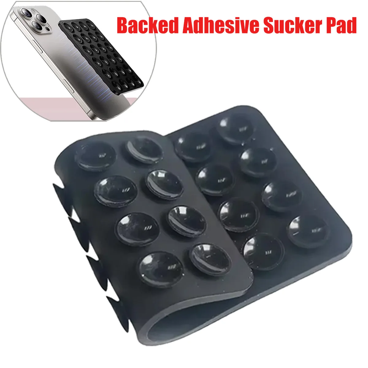 1pc Backed Adhesive Sucker Pad for Fixed Pad Double Side Silicone Suction Pad for Mobile Phone Fixture Suction Cup