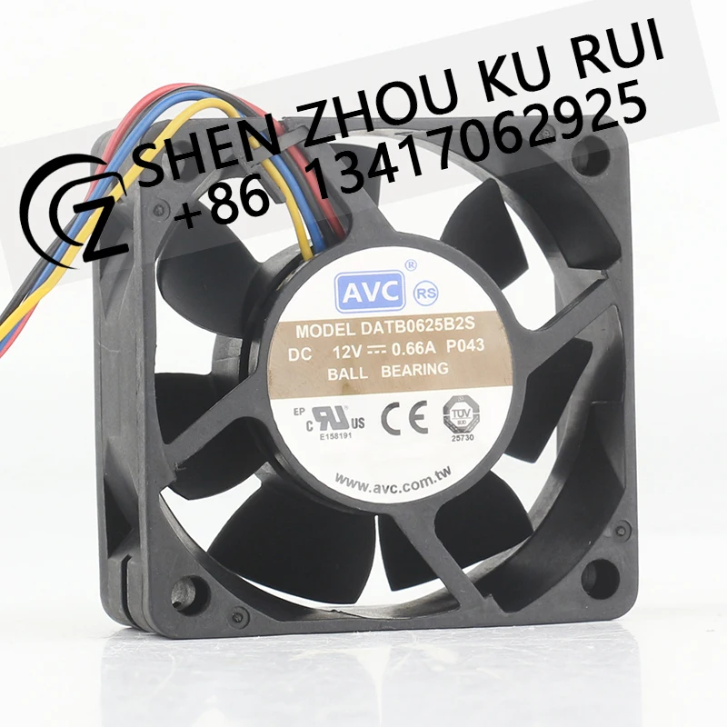 AVC 12V 0.66A AC EC 6025 60X60X25MM 6CM PWM speed regulation High air volume CPU mainboard DATB0625B2S Cooling fan