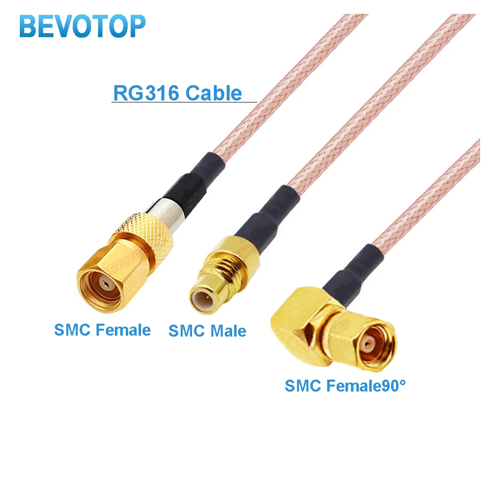1Pcs RG-316 SMC to SMC Male/Female Cable Connector 50Ohm RG316 Jumper 50 Ohm Low Loss RF Coaxia Pigtail 10CM-20M