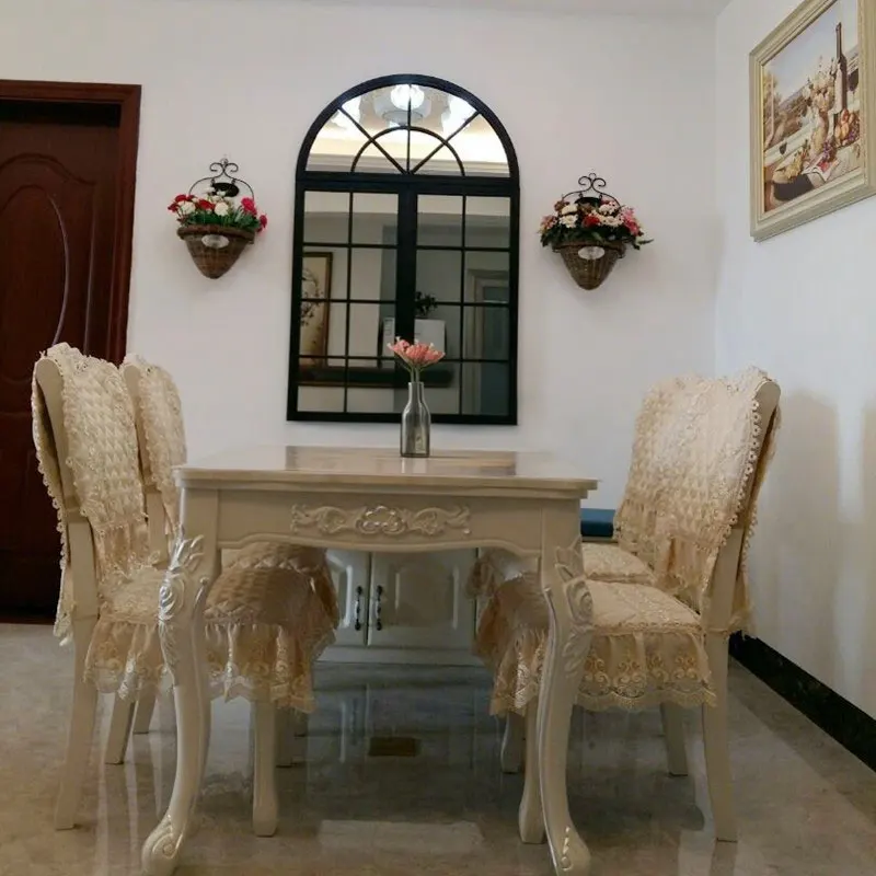 New water ripple wrought iron window fake window wall decoration entrance partition fixed decorative frame