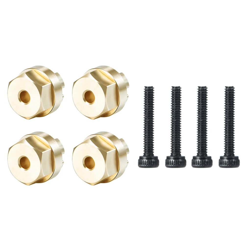 MIBIDAO 4Pcs Brass Internal Counterweight Wheel Hub Adapter Combiner For Kyosho Mini-Z 4X4 1/18 Jimny 1/24 Jeep Wrangler RC Car