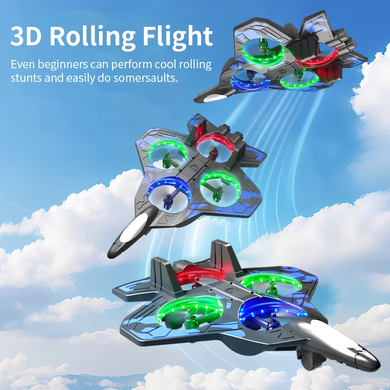 เครื่องบินบังคับวิทยุ M12 RC Hobby Jet Plane 2.4G เครื่องร่อนผาดโผน เฮลิคอปเตอร์บินได้ พร้อมไฟ โฟม ของเล่นเครื่องบินรบบังคับวิทยุ