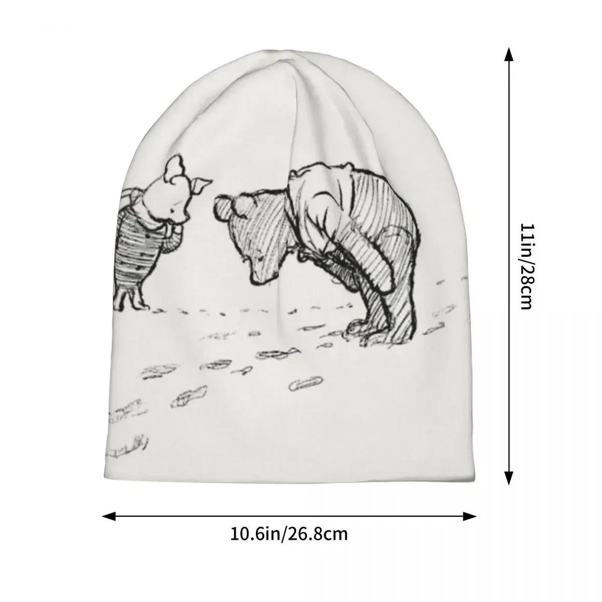 Winnie The Pooh Sketch Men Women Adult Beanies Caps Knitting Bonnet Hat Warm Hip Hop Autumn Winter Outdoor Skullies Hats