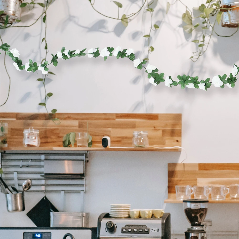 

4Pcs Realistic Rose Vine Artificial Flower Garland Delicate Decoration for Wedding Party Wall Door Floral Vine Room Decor