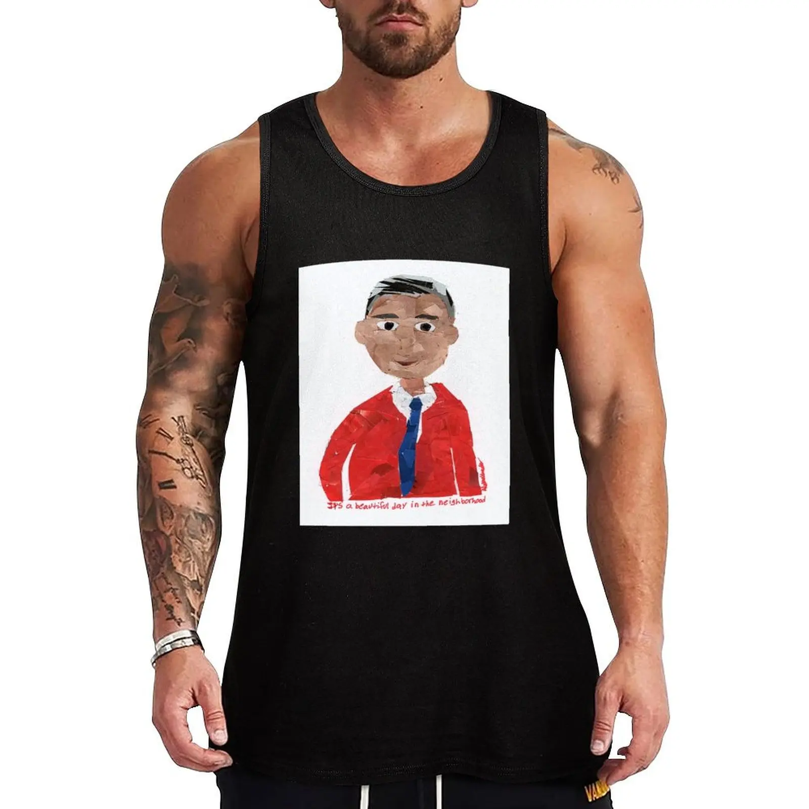 

Mr. Rogers Mosaic Tank Top man vest Gym t-shirt man summer clothes for men