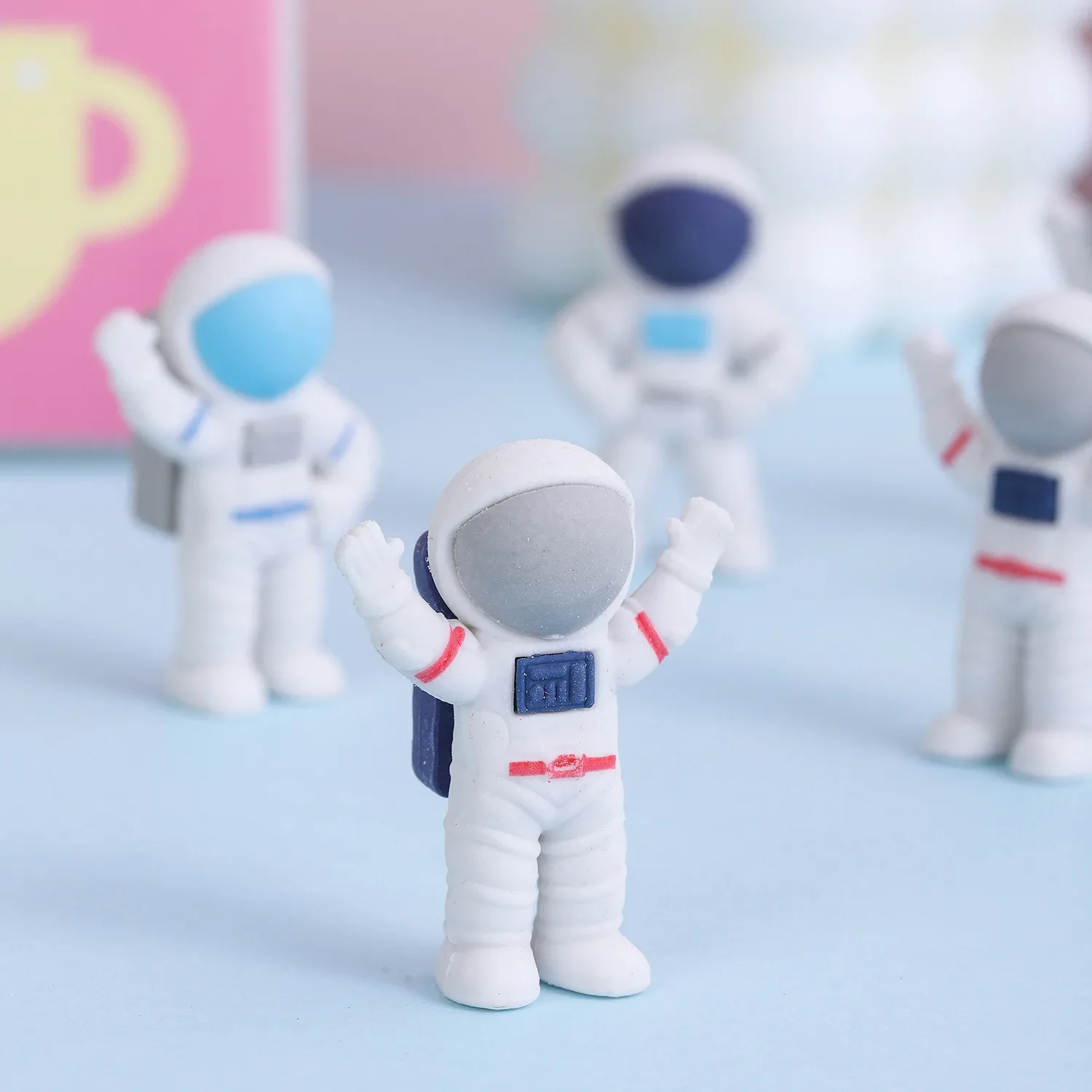 Kawaii kartun astronot penghapus lucu ruang karet pria penghapus pensil untuk anak-anak hadiah alat tulis sekolah kosmonot perlengkapan siswa