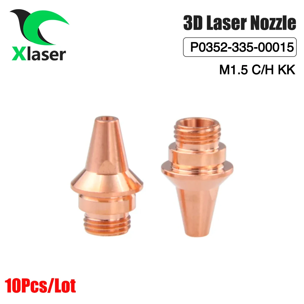 

XLaser 10Pcs/Lot High Quality Laser Cutting Nozzle 3D M1.5 C/H KK 1.5mm P0352-335-00015 For KS Fiber Laser Cutting Head 3D