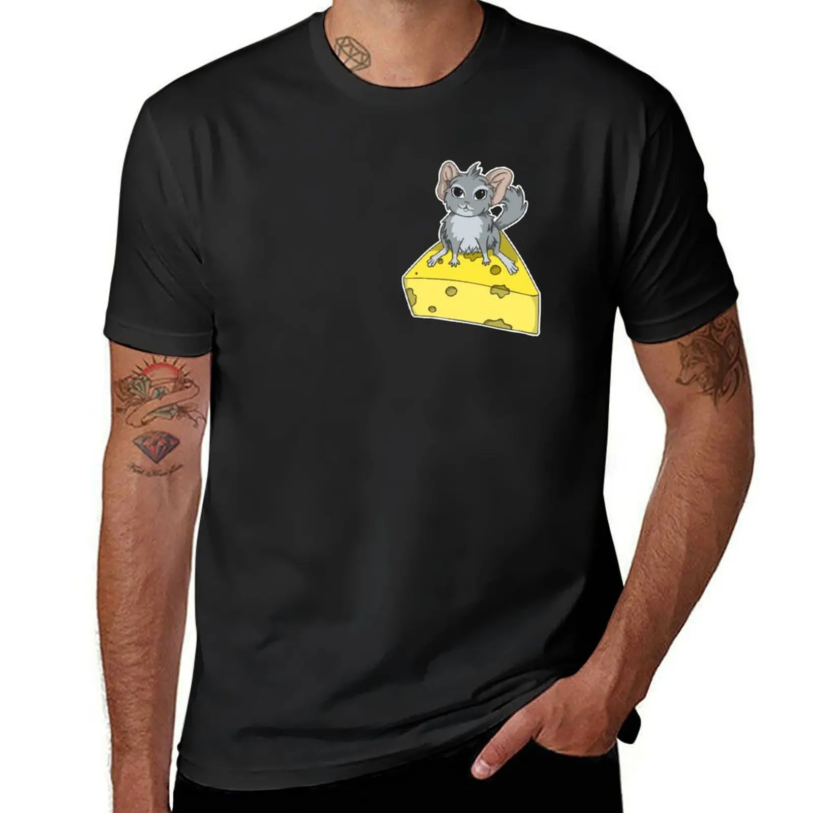 Pet Chinchilla Chinchilling on cheese T-Shirt blacks sweat customs design your own heavyweights Men's cotton t-shirt