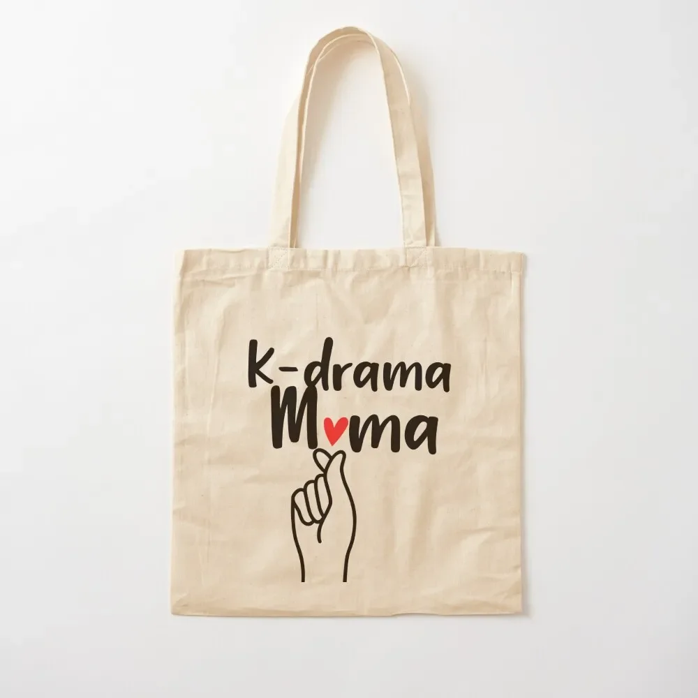 Kdrama Mama Fingerheart Black Lettering Tote Bag free delivery bags supermarket folding bag Tote Bag